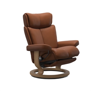 Stressless Magic lænestol m. Power leg/back - Classic stel / New Cognac Paloma læder  